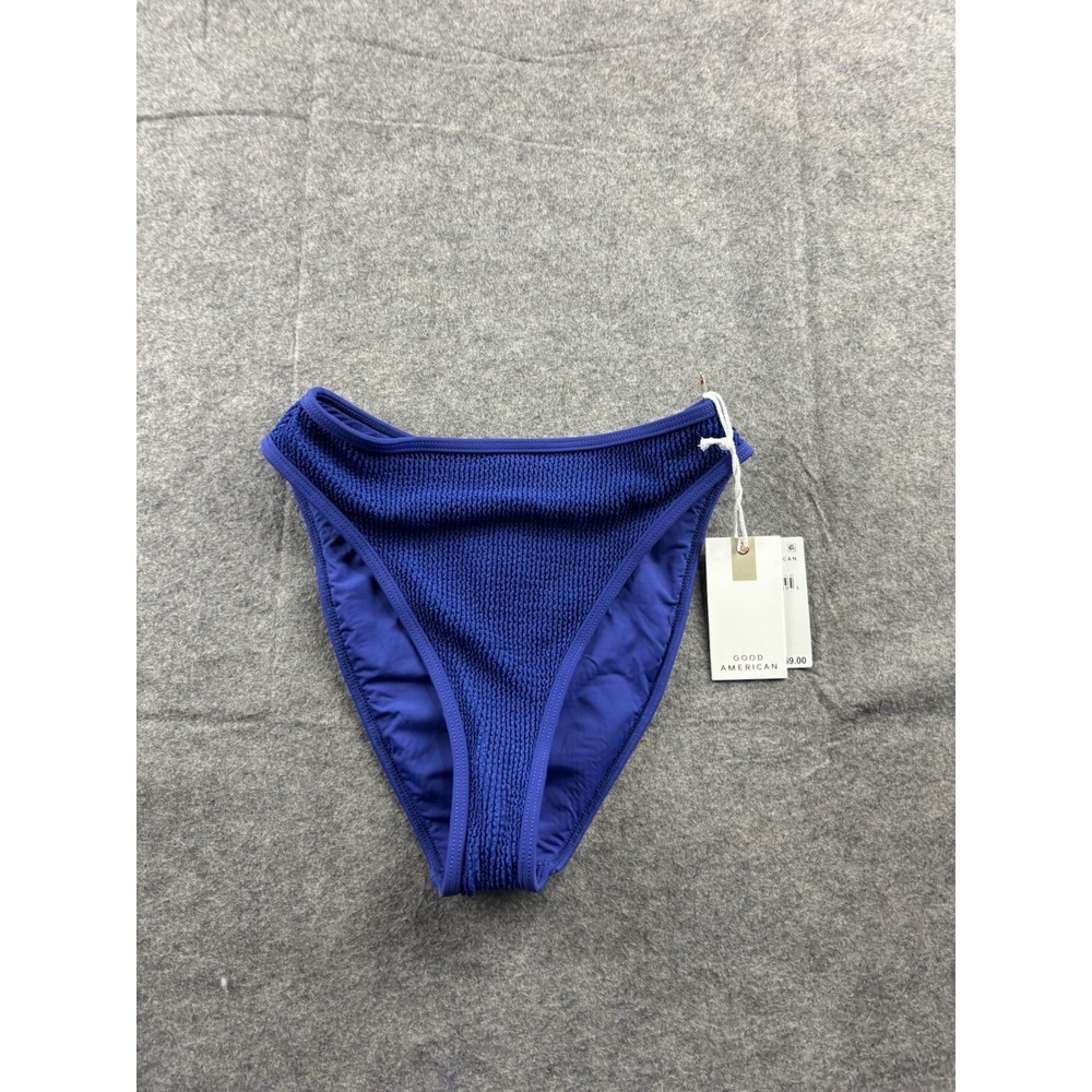 Good American Womens XXS/XS Always Fits Good Waist High Rise Bikini Texture Blue